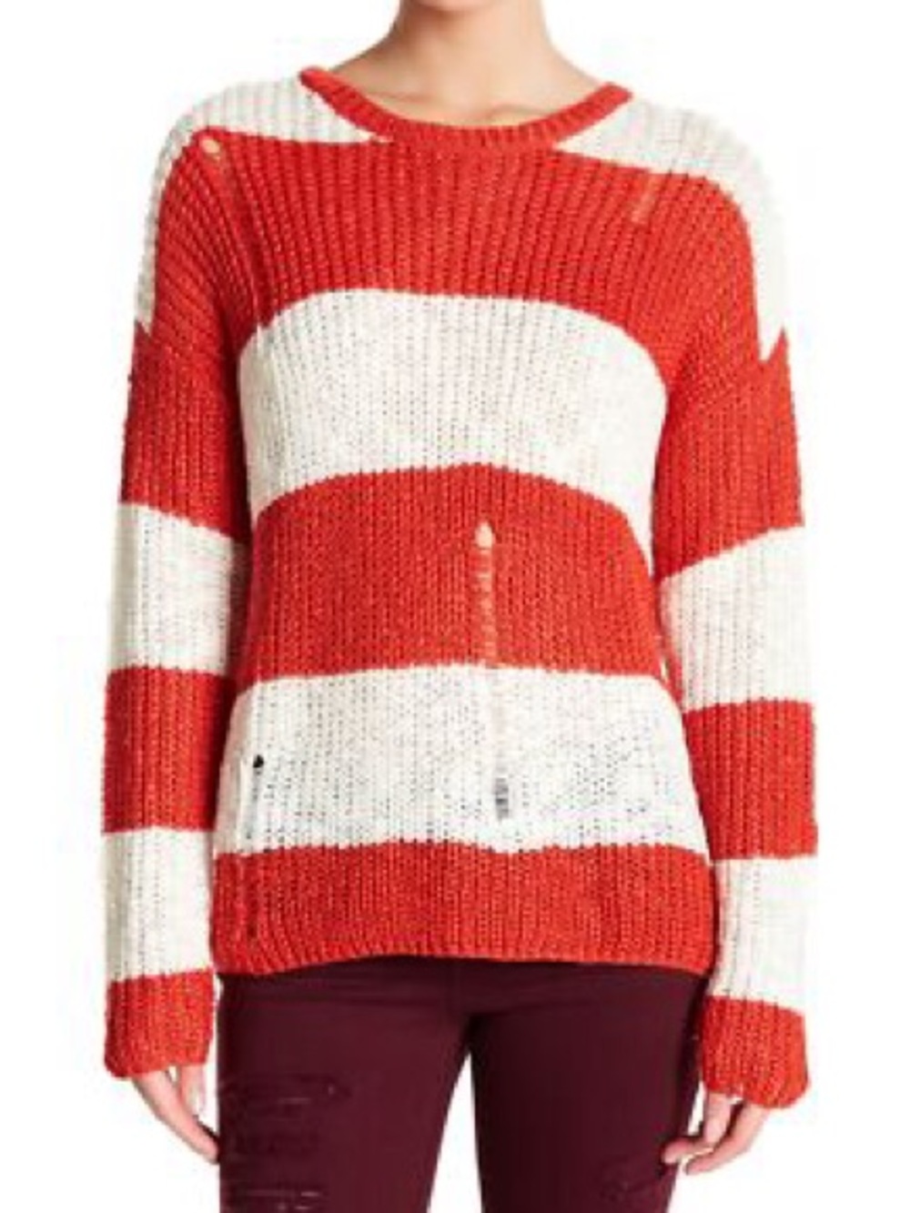 Vintage Grunge Y2K Cotton Emporium (Nordstrom) Orange and Ivory Jumper